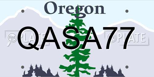 QASA77 Oregon License Plate