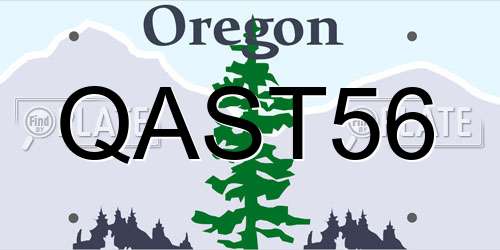 QAST56 Oregon License Plate