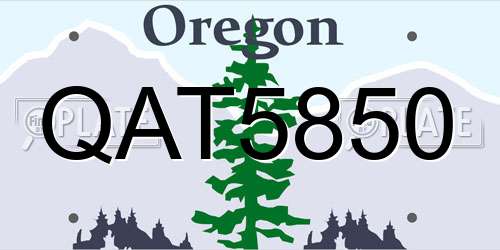 QAT5850 Oregon License Plate