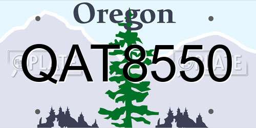 QAT8550 Oregon License Plate