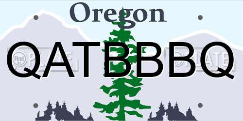 QATBBBQ Oregon License Plate
