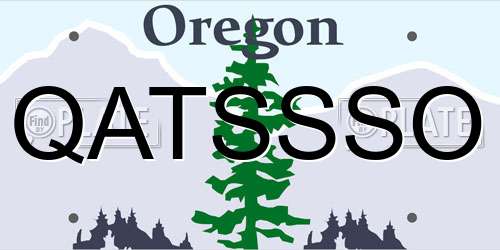 QATSSSO Oregon License Plate