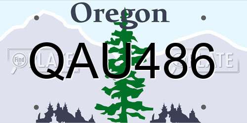 QAU486 Oregon License Plate