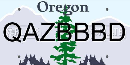 QAZBBBD Oregon License Plate