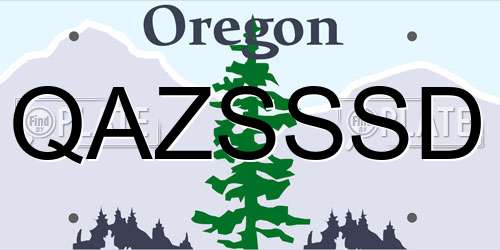 QAZSSSD Oregon License Plate