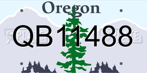 QB11488 Oregon License Plate