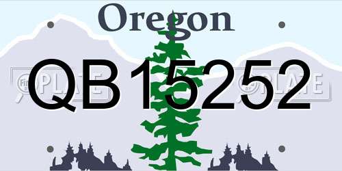 QB15252 Oregon License Plate