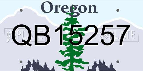 QB15257 Oregon License Plate