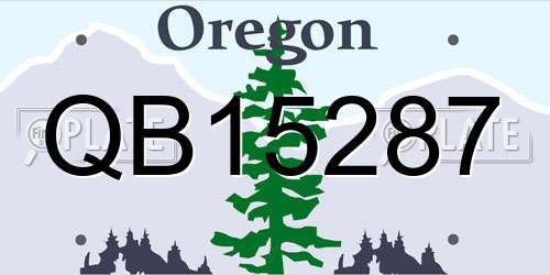 QB15287 Oregon License Plate