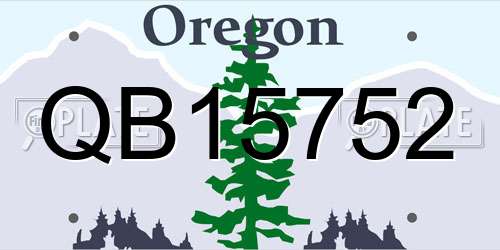 QB15752 Oregon License Plate