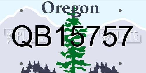 QB15757 Oregon License Plate