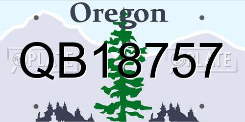 QB18757 Oregon License Plate
