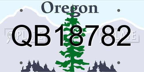 QB18782 Oregon License Plate