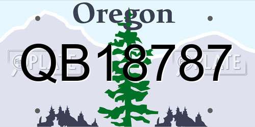 QB18787 Oregon License Plate