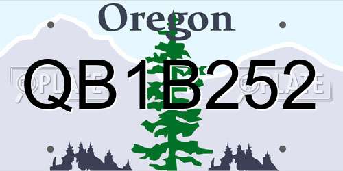 QB1B252 Oregon License Plate