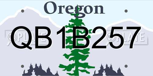 QB1B257 Oregon License Plate