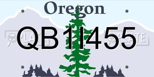 QB1I455 Oregon License Plate