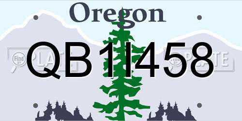 QB1I458 Oregon License Plate