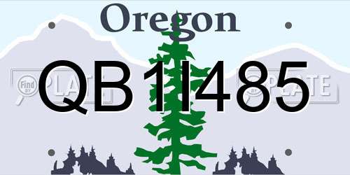 QB1I485 Oregon License Plate