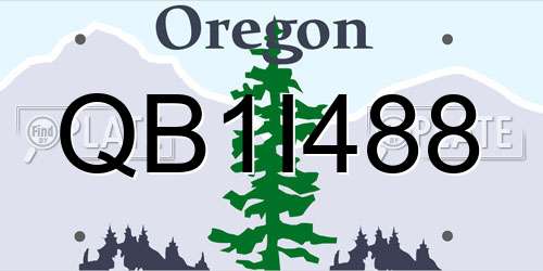 QB1I488 Oregon License Plate