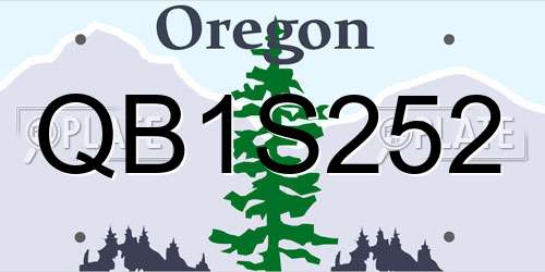 QB1S252 Oregon License Plate
