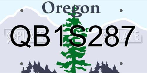 QB1S287 Oregon License Plate