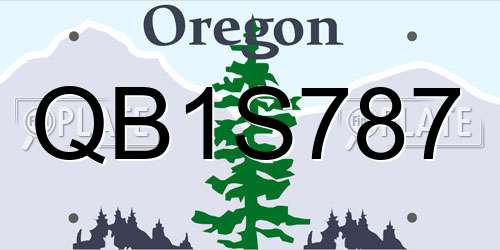 QB1S787 Oregon License Plate