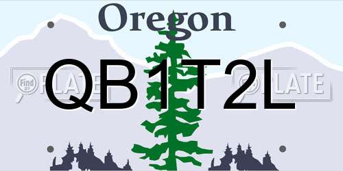 QB1T2L Oregon License Plate