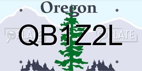 QB1Z2L Oregon License Plate