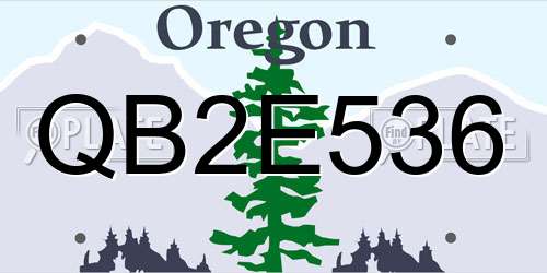 QB2E536 Oregon License Plate