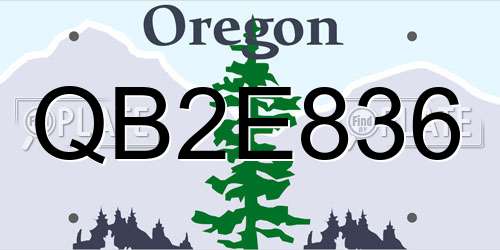 QB2E836 Oregon License Plate