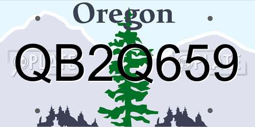 QB2Q659 Oregon License Plate
