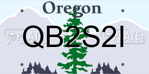 QB2S2I Oregon License Plate