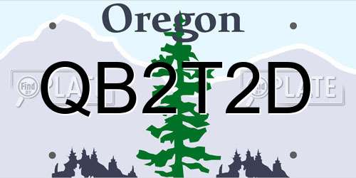 QB2T2D Oregon License Plate