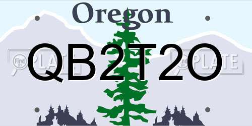 QB2T2O Oregon License Plate