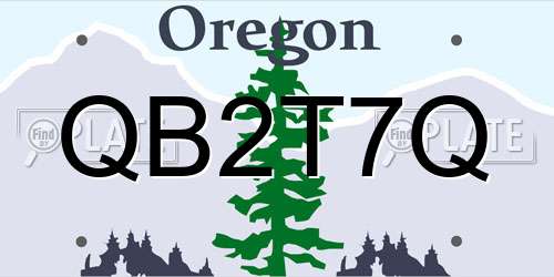QB2T7Q Oregon License Plate