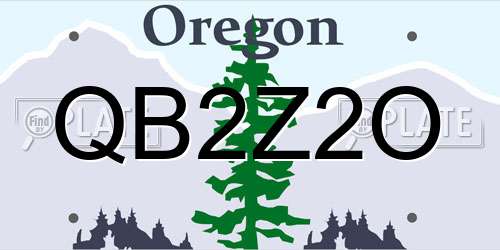 QB2Z2O Oregon License Plate