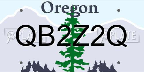 QB2Z2Q Oregon License Plate