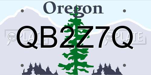 QB2Z7Q Oregon License Plate