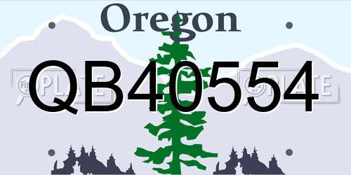 QB40554 Oregon License Plate