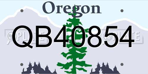 QB40854 Oregon License Plate