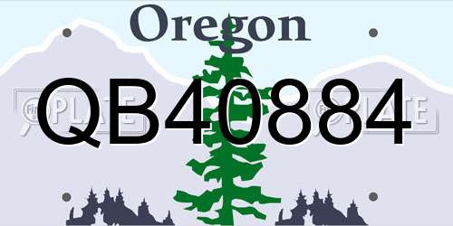 QB40884 Oregon License Plate