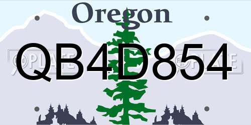 QB4D854 Oregon License Plate