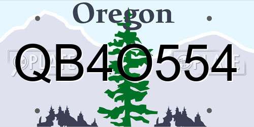 QB4O554 Oregon License Plate