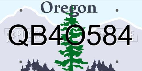 QB4O584 Oregon License Plate