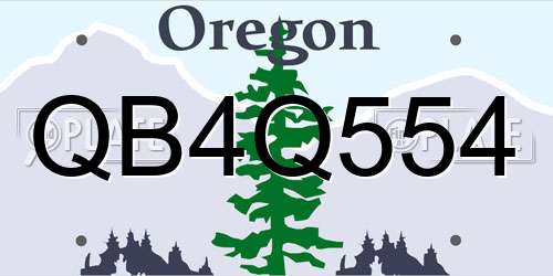 QB4Q554 Oregon License Plate