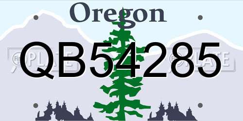QB54285 Oregon License Plate
