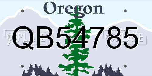 QB54785 Oregon License Plate