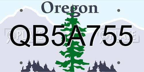 QB5A755 Oregon License Plate