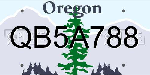 QB5A788 Oregon License Plate